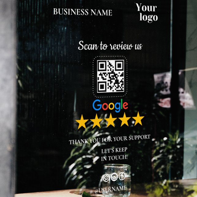 Vinilos Para Cristales Google Review My Business Add Logo Qr Code (Google Review My Business Add Logo Qr Code Window Cling)