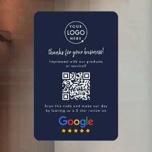 Vinilos Para Cristales Google Reviews Business Review Link QR Code Navy