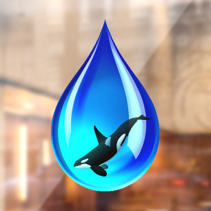 Vinilos Para Cristales Gota de agua y ballena orca