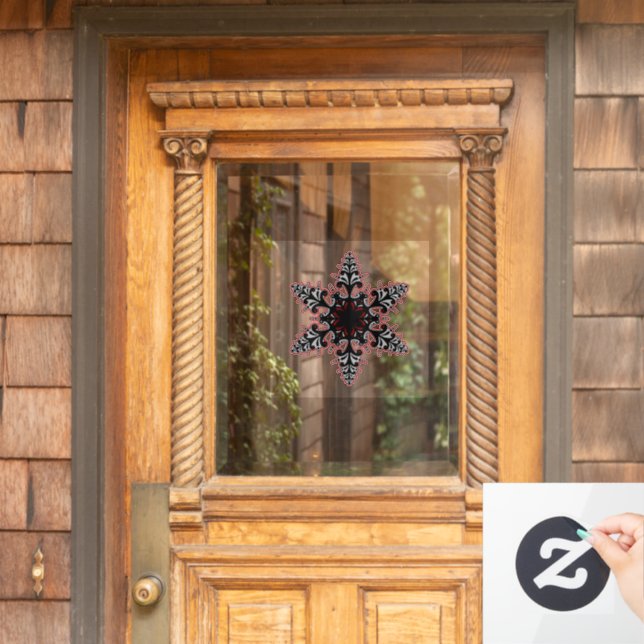 Vinilos Para Cristales Gótico rosado Filigree Snowflake Navidades o Yule (Puerta de casa)