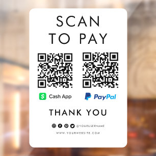 Vinilos Para Cristales Gracias a CashApp Paypal Scan para pagar el código
