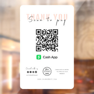 Vinilos Para Cristales Gracias a Scan to Pay Logo QR Code Cash App