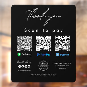 Vinilos Para Cristales Gracias Escanear para pagar el logotipo Código QR