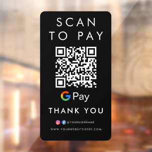 Vinilos Para Cristales Gracias Google Modern Scan para pagar el código QR
