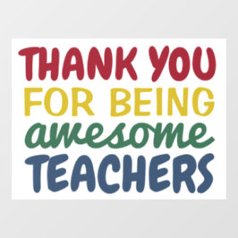 Vinilos Para Cristales Gracias profesores divertidos y coloridos escuela 