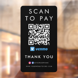 Vinilos Para Cristales Gracias Venmo Modern Scan para pagar el código QR 