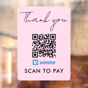 Vinilos Para Cristales Gracias Venmo Pago QR Análisis de código para paga
