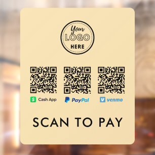 Vinilos Para Cristales Gracias Venmo Paypal CashApp Scan por pagar el log