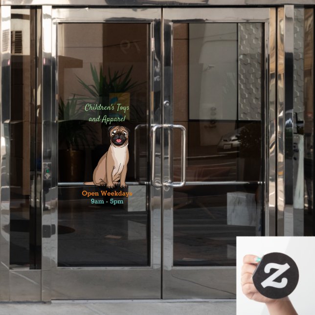 Vinilos Para Cristales Gracioso ilustracion de personalizado de perro de  (Puerta de oficina)