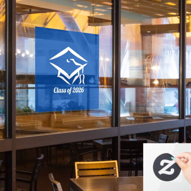 Vinilos Para Cristales Graduation Class of 20?? BLUWHT Customize Year (ventana del restaurante)