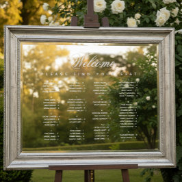 Vinilos Para Cristales Gráfico de asientos alfabéticos blancos transparen