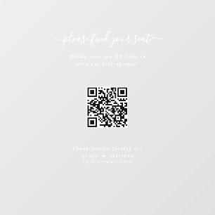 Vinilos Para Cristales Gráfico de Asientos con Código QR para Boda Modern