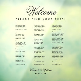 Vinilos Para Cristales Gráfico de asientos de Boda transparente alfabétic