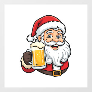Vinilos Para Cristales Gráfico de Navidad de Papá Noel bebiendo cerveza