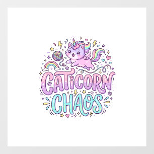 Vinilos Para Cristales Gráfico de producto pastel lindo caos de Caticorn