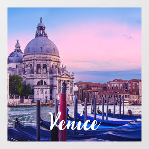 Vinilos Para Cristales Gran Canal con góndolas e iglesia en Venecia