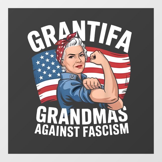 Vinilos Para Cristales Grantifa Grandma Against Facism No King USA  (Hoja)