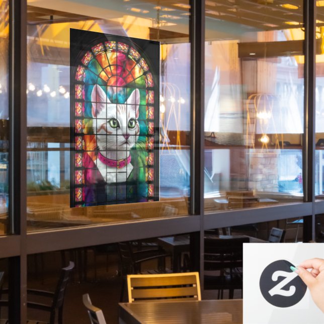 Vinilos Para Cristales Gratitud iluminada: Una ventana de vidrio manchado (ventana del restaurante)