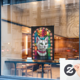 Vinilos Para Cristales Gratitud iluminada: Una ventana de vidrio manchado