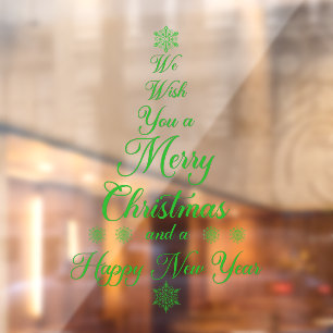 Vinilos Para Cristales Green Te Deseamos Una Feliz Ventanilla De Navidad