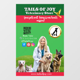 Vinilos Para Cristales Green White Pet Store Business