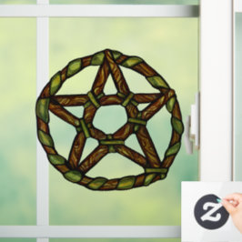 Vinilos Para Cristales Green Witch Pentacle Nature Wicca