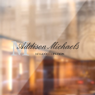 Vinilos Para Cristales Gris Black Elegant Monograma Título