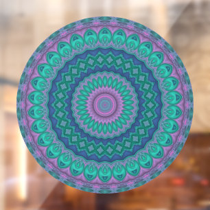 Vinilos Para Cristales Groovy Hippie Trippy Mandala Colorido de Tonos Pre