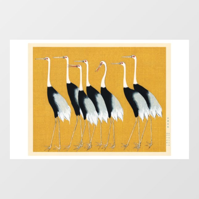 Vinilos Para Cristales Grullas de Japón (Hoja)