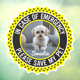 Vinilos Para Cristales Guardar mi nombre de alerta de seguridad Mascota C