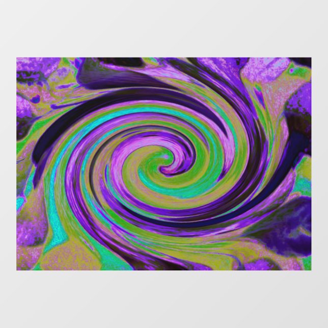 Vinilos Para Cristales Guay Retro Purple and Chartreuse Liquid Art Swirl (Hoja)