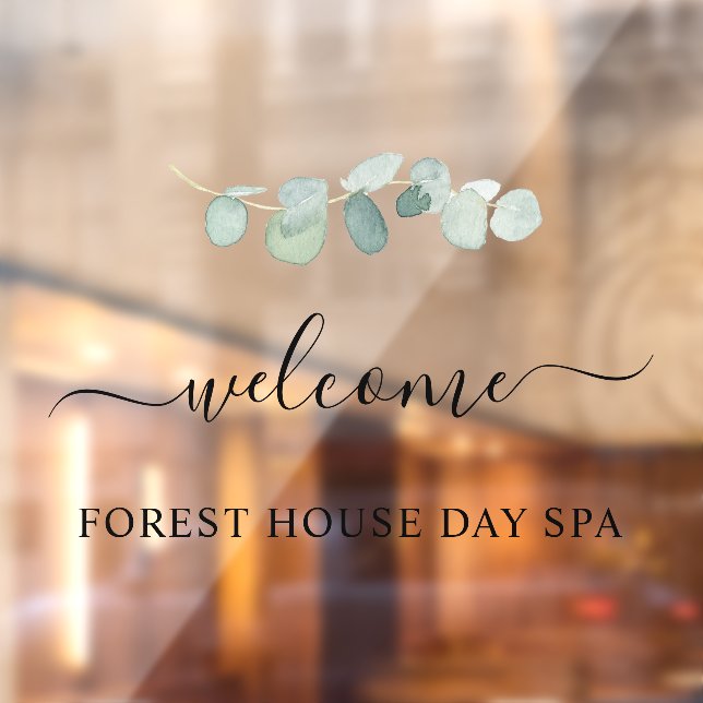 Vinilos Para Cristales Guión de bienvenida botánico elegante (Hoja 2)