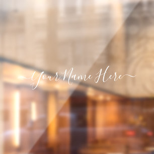 Vinilos Para Cristales Guión de nombre simple limpio de firma