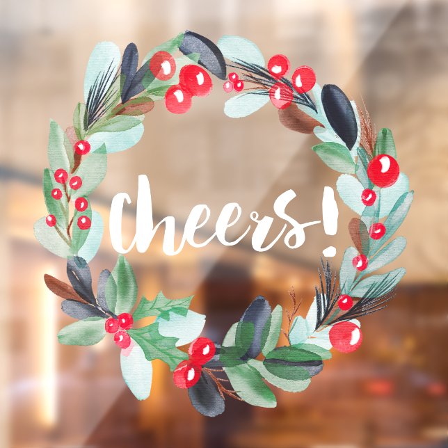 Vinilos Para Cristales Guión de wreath de la acuarela moderna (Hoja 2)