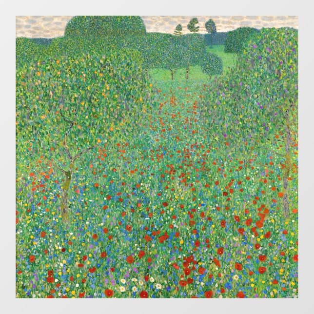 Vinilos Para Cristales Gustav Klimt - Campo de amapola (Hoja)
