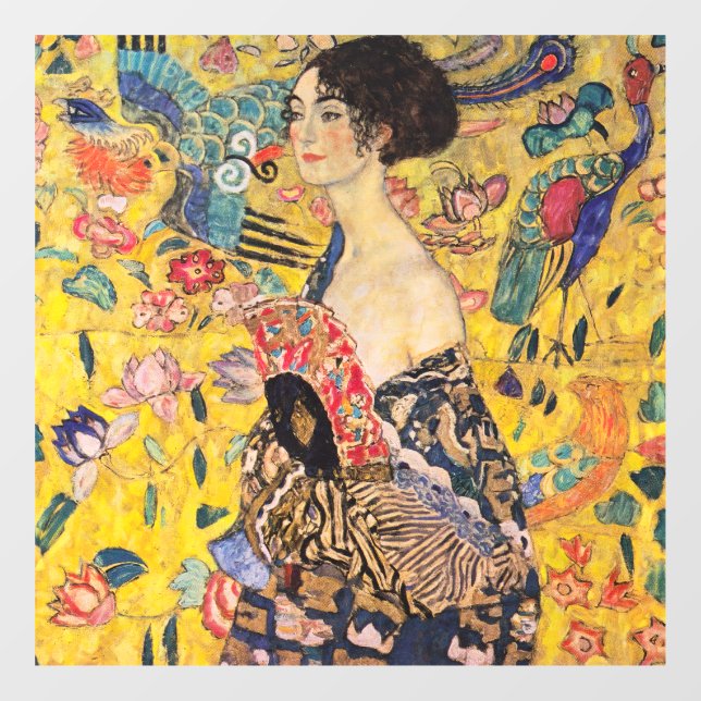 Vinilos Para Cristales Gustav Klimt - Dama de fans (Hoja)
