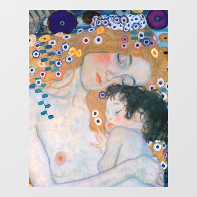 Vinilos Para Cristales Gustav Klimt - Madre e hijo (Hoja)