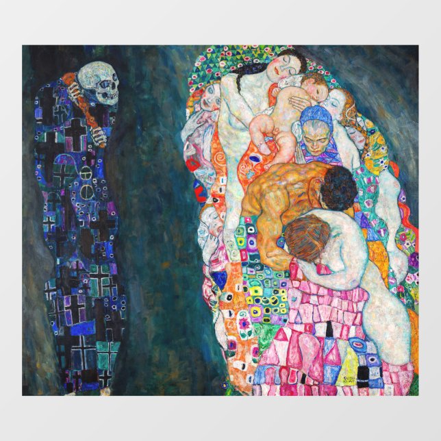 Vinilos Para Cristales Gustav Klimt - Muerte y vida (Hoja)
