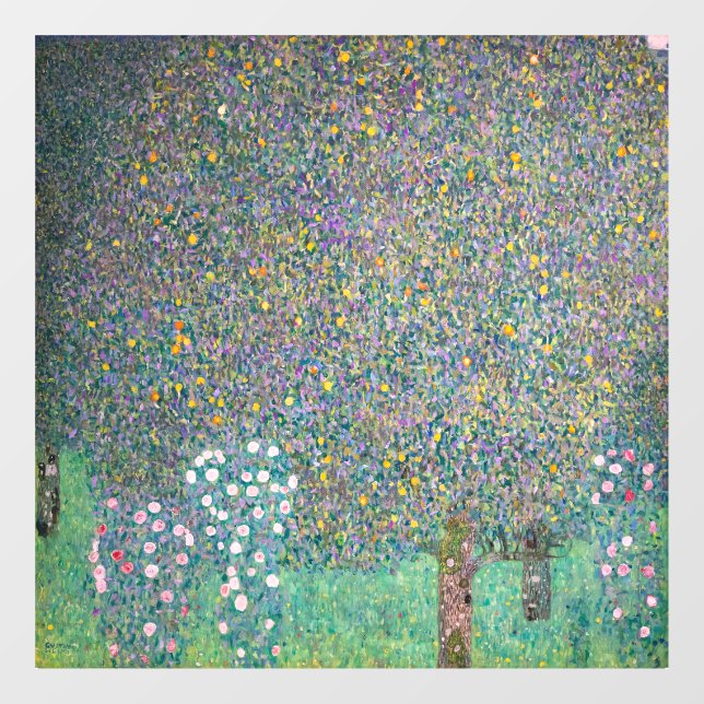 Vinilos Para Cristales Gustav Klimt - Rosebushes bajo los árboles (Hoja)