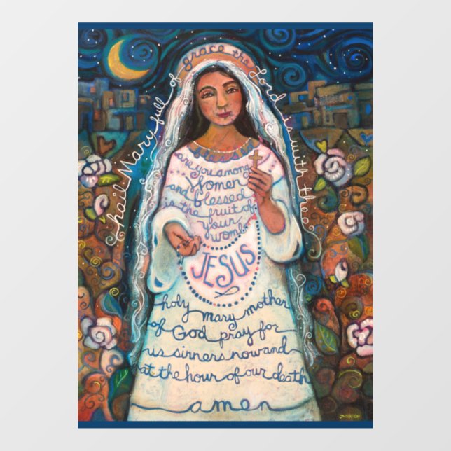 Vinilos Para Cristales Hail Mary Prayer Window Cling (Hoja)