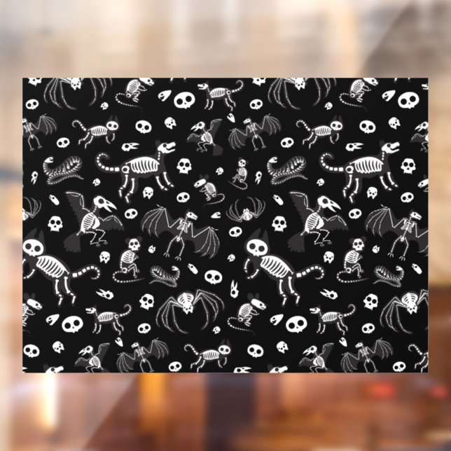 Vinilos Para Cristales Halloween Animal Bats Dogs Cats Spiders Skeleters (Hoja 2)