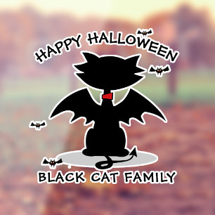 Vinilos Para Cristales Halloween Black Cat Window Cling