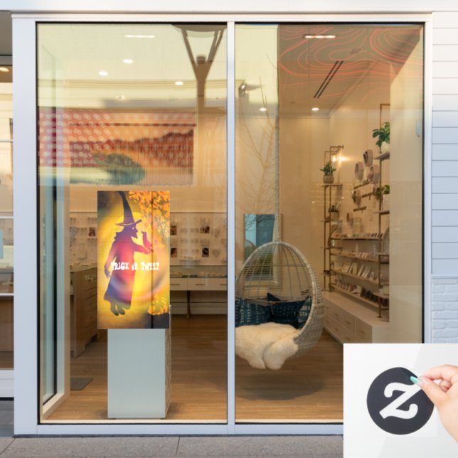 Vinilos Para Cristales Halloween Bruja y Black Bird Trick o Tweet (Ventana de la tienda)