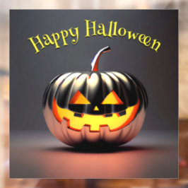 Vinilos Para Cristales Halloween de calabaza brillante