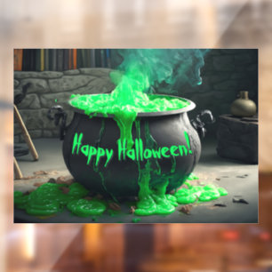 Vinilos Para Cristales Halloween de Cauldron, una bruja torpe