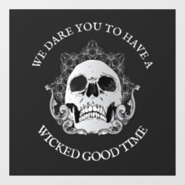 Vinilos Para Cristales Halloween de cráneo gótico