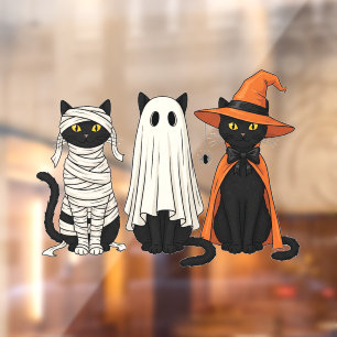 Vinilos Para Cristales Halloween de los gatos negros