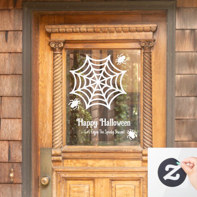 Vinilos Para Cristales Halloween de Spiderweb personalizado (Puerta de casa)