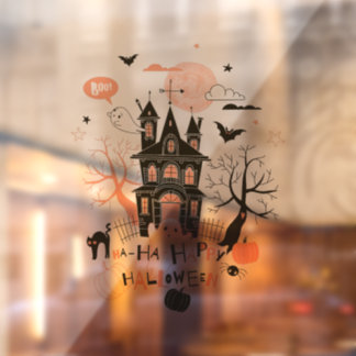 Vinilos Para Cristales Halloween feliz casa embrujada