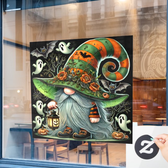 Vinilos Para Cristales Halloween Gnome Window Cling (Ventana de cafetería)